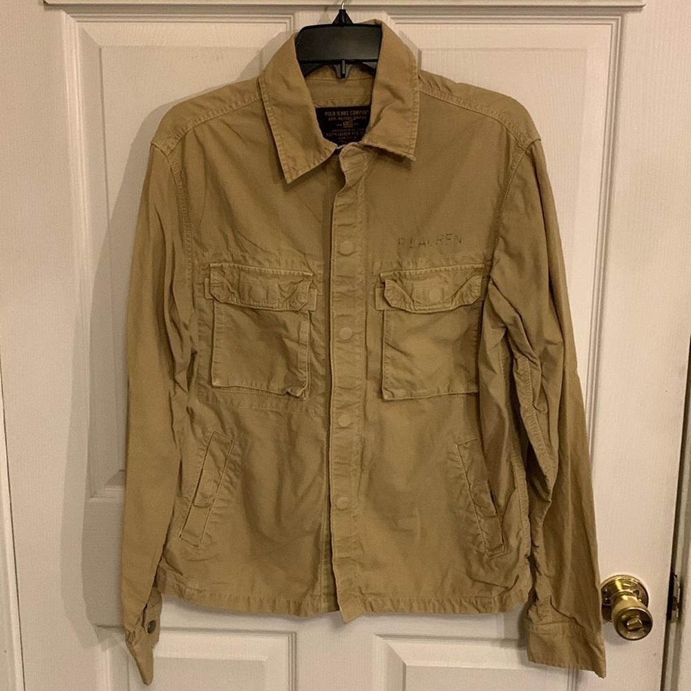 Ralph Lauren Polo Jeans Company Auth. Military Surplus Men's Tan Jacket SZ Small
